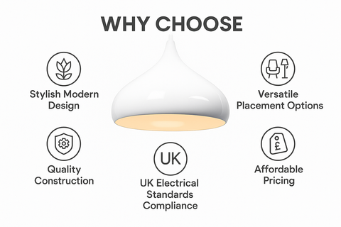 Modern White Metal Pendant Light Shade – Chandelier Lighting
