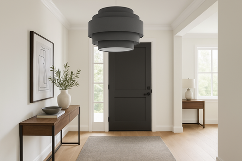 Modern 5-Tier Dark Grey Ceiling Light Shade – Easy Fit