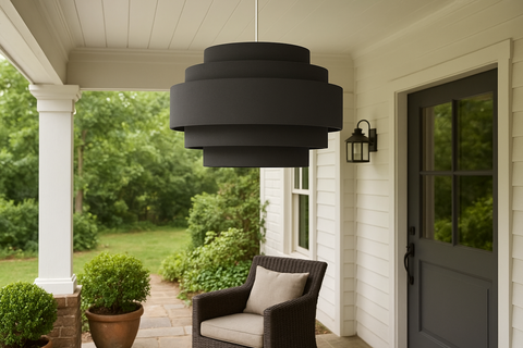 Modern 5-Tier Dark Grey Ceiling Light Shade – Easy Fit