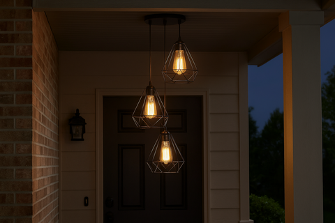 Industrial Metal Cage Pendant Light – LED Hanging Retro Ceiling Lamp