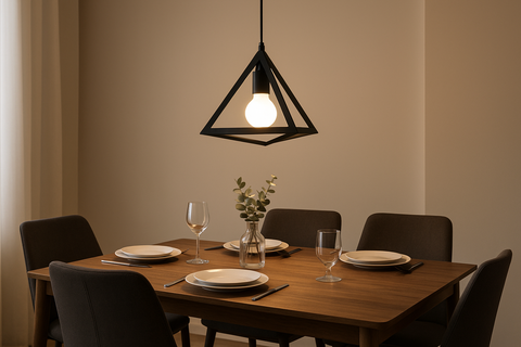 Triangle Retro Loft Pendant Light – Vintage Industrial Ceiling Lamp – E27 Base