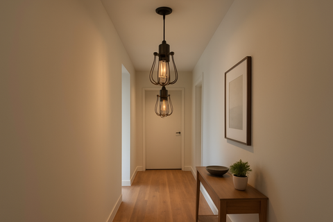 Vintage Cage Small Pendant Hanging Light – Retro Industrial Ceiling Lamp