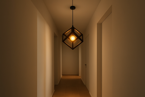 Black 60W Nordic Cube Pendant Lamp – Modern Industrial Lighting