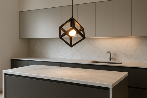 Black 60W Nordic Cube Pendant Lamp – Modern Industrial Lighting