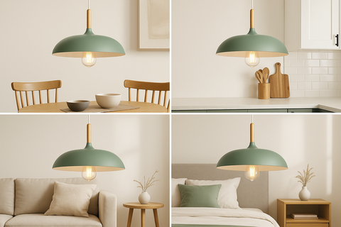 Modern Industrial Pendant Light – Green Kitchen Island Ceiling Lamp