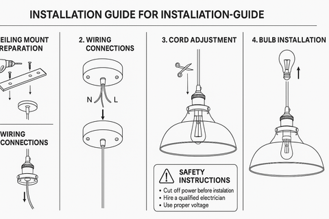 Industrial Glass Chandelier Pendant Light – Hat-Shaped