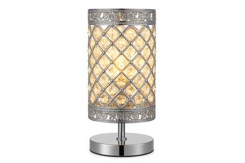 Silver Crystal Bedside Table Lamp – Alpha Lights