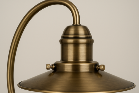 Modern Antique Brass Touch Table Lamp with Glass Shade – Includes 5W LED Bulb 3000K Warm White