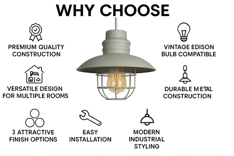 Modern Ceiling Lighting Shade – Industrial Pendant Light