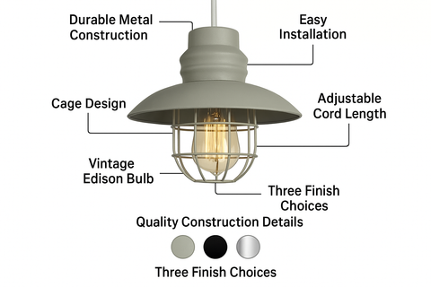 Modern Ceiling Lighting Shade – Industrial Pendant Light