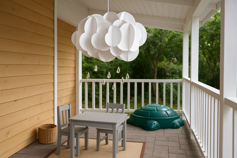 Children’s Extra Large Layered Rain Cloud Light Shade with Jewel Droplets