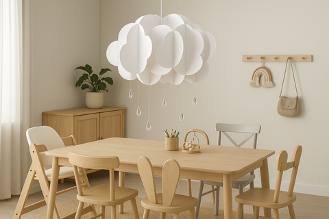 Children’s Extra Large Layered Rain Cloud Light Shade with Jewel Droplets