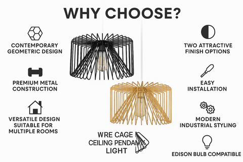 Modern Wire Cage Ceiling Pendant Light Shade
