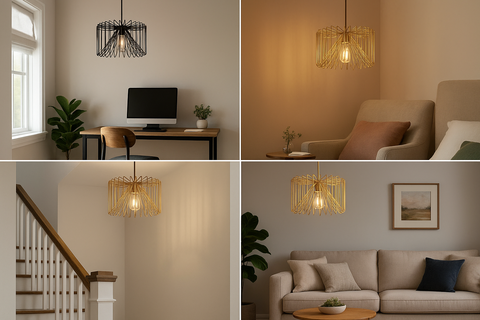 Modern Wire Cage Ceiling Pendant Light Shade