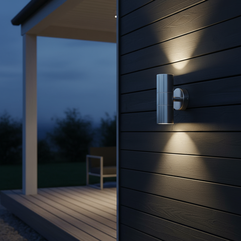 Stainless Steel Up Down Wall Light – Cool White GU10 Outdoor LED