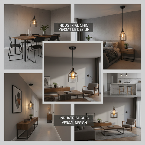 Black Iron Industrial Pendant CellinghLight – ST64 E27 – Vintage Indoor Style