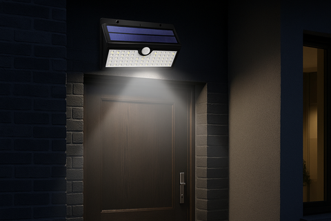 Solar-Powered Security Light - Motion Sensor, IP65 Waterproof 78 LEDs