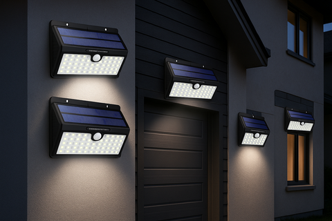 Solar-Powered Security Light - Motion Sensor, IP65 Waterproof 78 LEDs