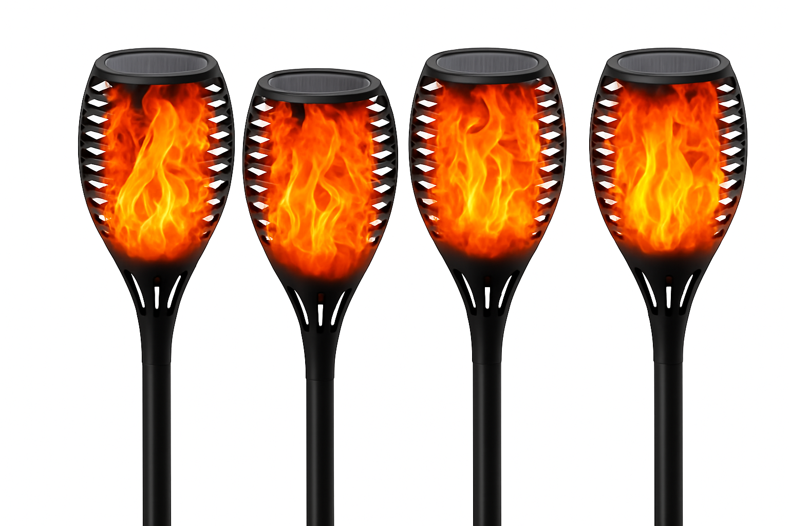 Solar Torch Lights for Outdoor - 33 LED Flickering Flame (Pack of 4)