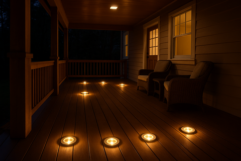 Solar Ground Lights for Outdoor Garden (8-Pack) – Decking Disk Lights