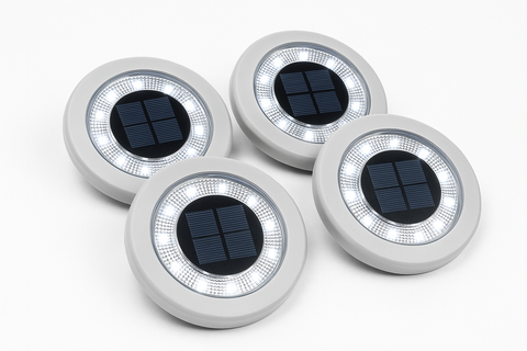 Solar Ground Lights for Outdoor Garden (8-Pack) – Decking Disk Lights