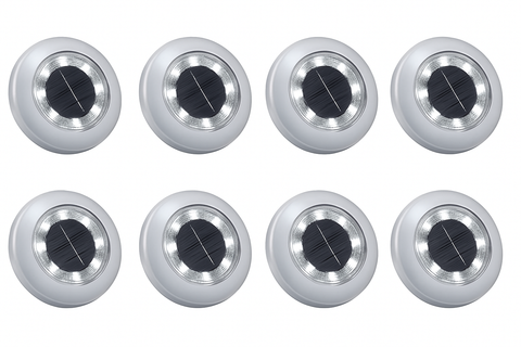 Solar Ground Lights for Outdoor Garden (8-Pack) – Decking Disk Lights