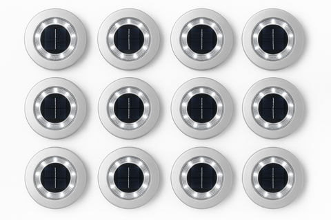 Solar Ground Lights for Outdoor Garden (8-Pack) – Decking Disk Lights