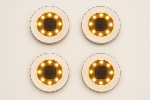 Solar Ground Lights for Outdoor Garden (8-Pack) – Decking Disk Lights