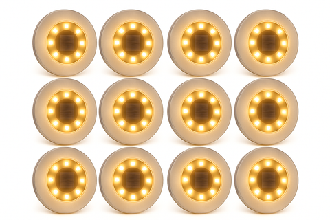 Solar Ground Lights for Outdoor Garden (8-Pack) – Decking Disk Lights