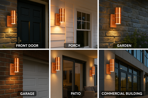 Outdoor Wall Light Dusk Till Dawn Sensor – Copper Finish – IP65