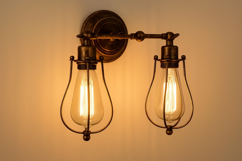 Vintage Wall Light – Retro Industrial Cage Wall Sconce