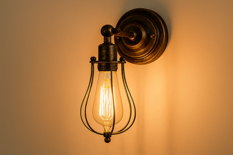 Vintage Wall Light – Retro Industrial Cage Wall Sconce