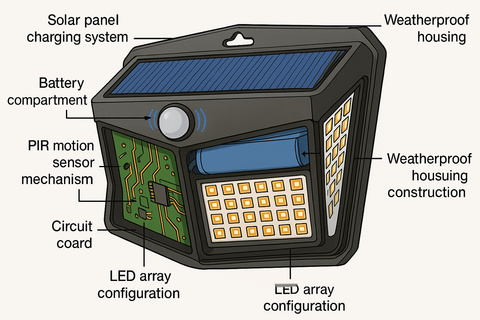 128 LED PIR Motion Sensor Outdoor Garden Security Lamp