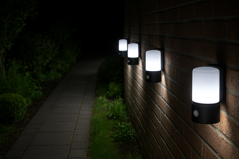 Battery-Operated Outdoor Wall Light with PIR Sensor