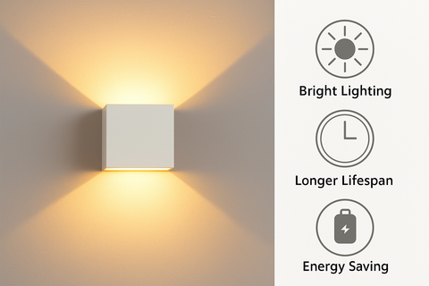 6W Modern LED Up Down Wall Light – Cube Sconce Lamp for Indoor Use