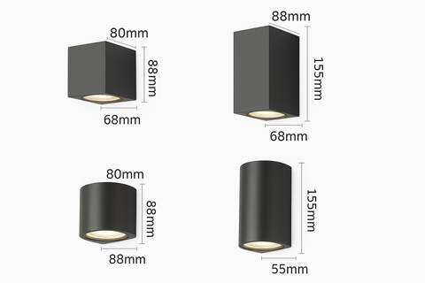 Modern PVC Wall Light – Black & White Up Down GU10