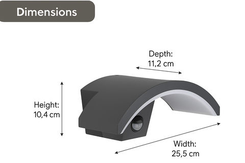 PIR Motion Sensor Integrated LED Outdoor Wall Light Security Lamp