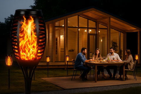 Solar Powered Garden Lights – Outdoor LED Stake Set of 6 – Waterproof