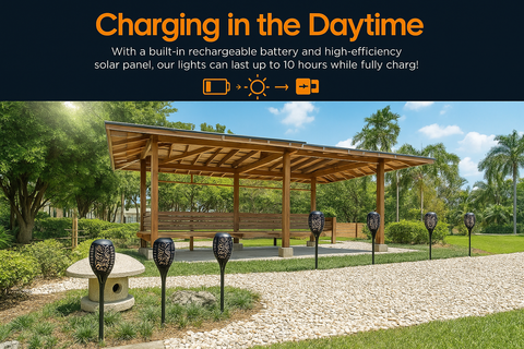 Solar Powered Garden Lights – Outdoor LED Stake Set of 6 – Waterproof