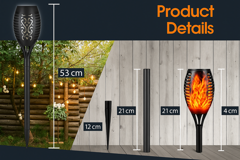 Solar Powered Garden Lights – Outdoor LED Stake Set of 6 – Waterproof