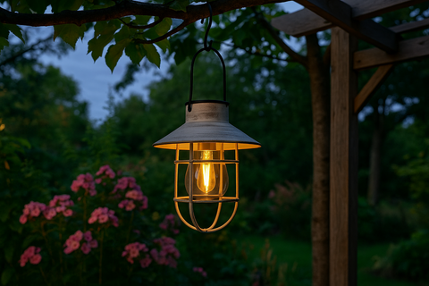 20cm Solar Retro Filament LED Hanging Outdoor Garden Fisherman Lantern Light