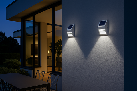 Pack of 4 LED Solar Powered Security Fence Lights