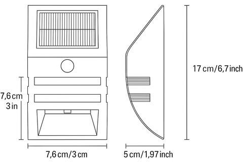 Pack of 4 LED Solar Powered Security Fence Lights