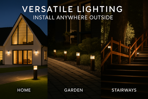 Modern 8 pack LED Outdoor Solar Powered Mounted Wall Light – IP44 Waterproof