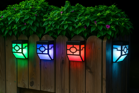 Modern 8 pack LED Outdoor Solar Powered Mounted Wall Light – IP44 Waterproof