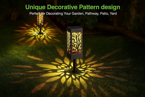 PACK OF 4 LED Dusk to Dawn Stake Lights – Solar Powered Outdoor Lights