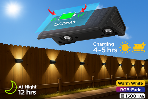 LED Solar Powered Fence Lights – White Light – 6 Pack