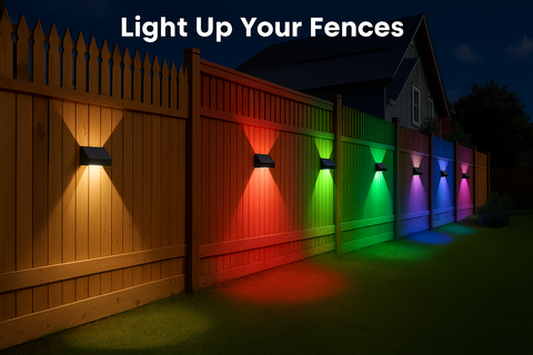 LED Solar Powered Fence Lights – White Light – 6 Pack