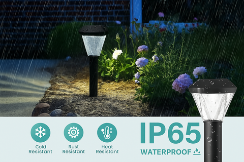 Modern LED Solar Powered Stake Light – Auto On/Off Outdoor Lights