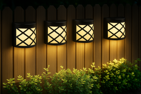 6 x LED Solar Powered Fence Wall Light – Outdoor Waterproof Warm White